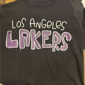 Men’s New Los Angeles Lakers Black and Purple T-Shirt - Boxy fit